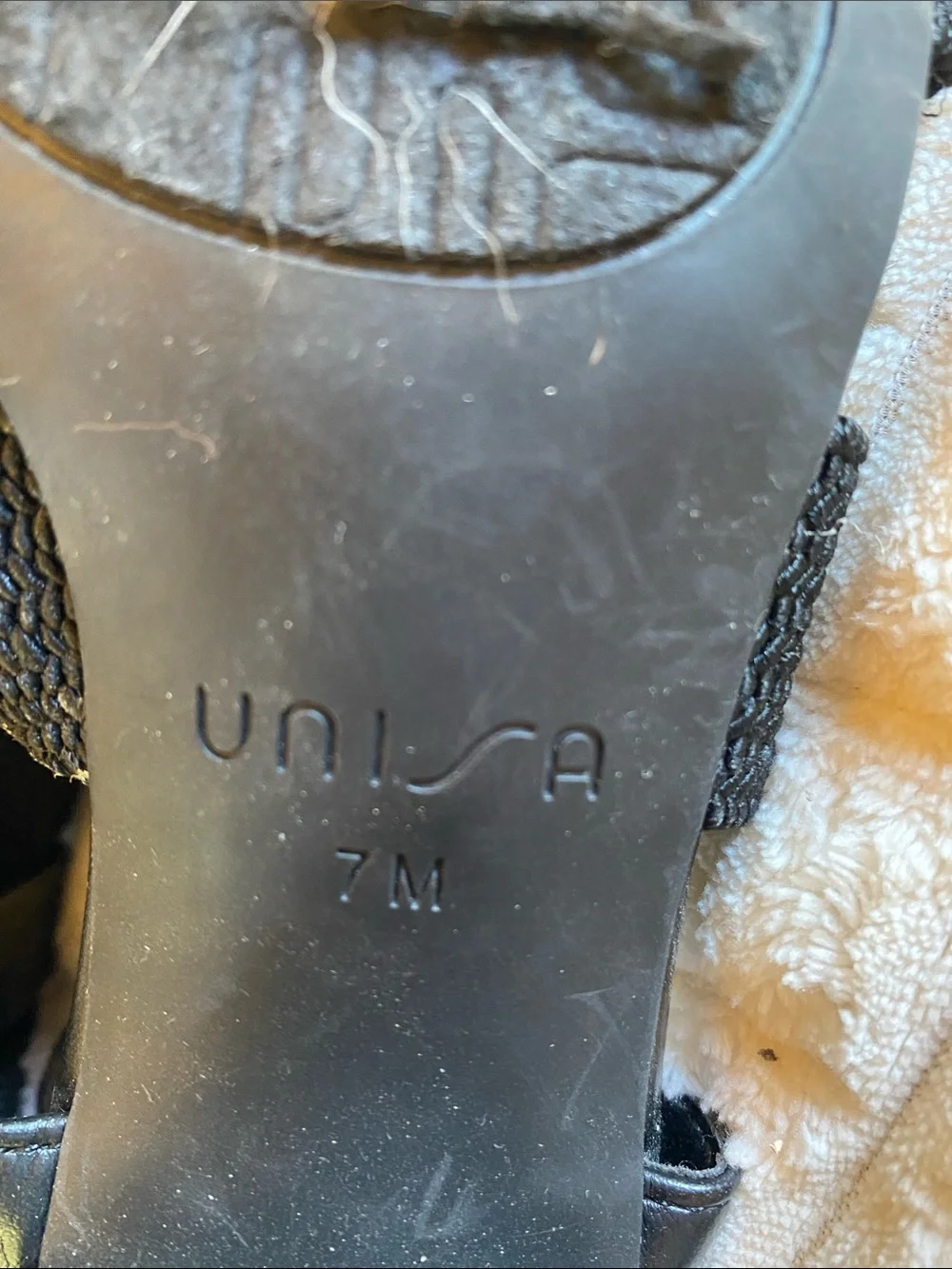 Unisa Black Elastic Strap Block Heel Sandals